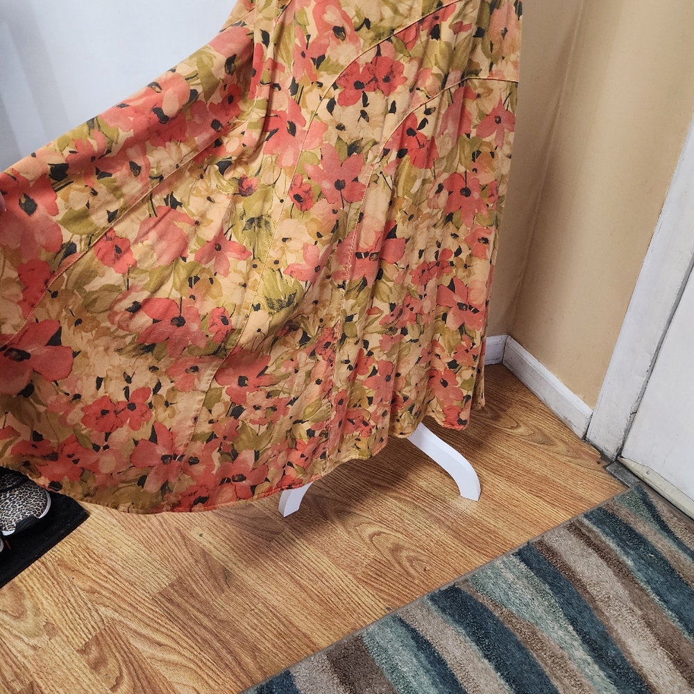CMC Click vintage Autumn Maxi Flare Skirt - Picture 4 of 7